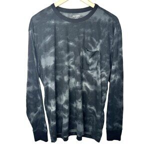 Old Navy Mens Shirt Tie Dye Art To Wear Long Sleeve Cotton Pullover Black M